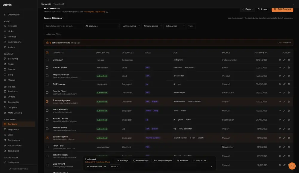 SoundOps admin dashboard